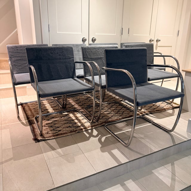 8 Knoll Brno Tubular Chairs With Rogers & Goffigon Upholstery For Sale - Image 12 of 12
