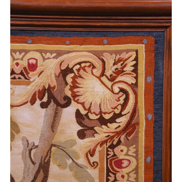 Red 19th Century French Aubusson Tapestry in Oak Frame in the Manner of D. Teniers For Sale - Image 8 of 13