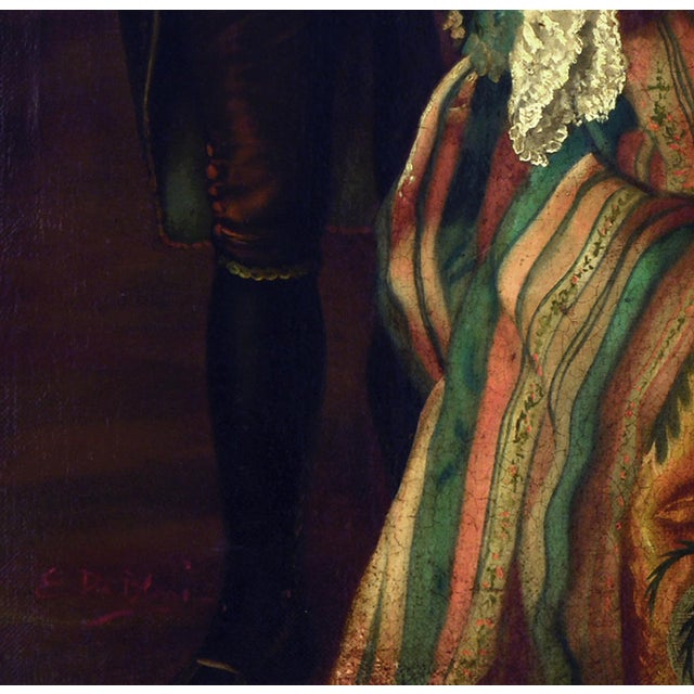 Eugenio De Blasi, Large 18th-Century Scene, 1970s, Oil on Canvas, Framed For Sale - Image 7 of 9