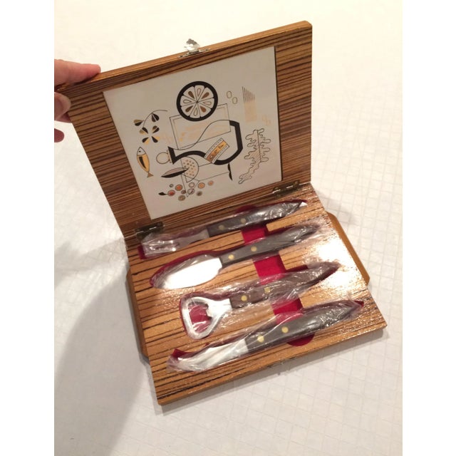 Mid-Century Modern Wine & Cheese Serving Set With Tray For Sale - Image 4 of 13