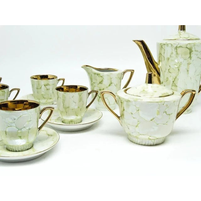 Art Deco Tycjan Coffee Set from Karolina, Poland, 1960s, Set of 15, in Very Good conditions. Designed 1960 to 1969 This...