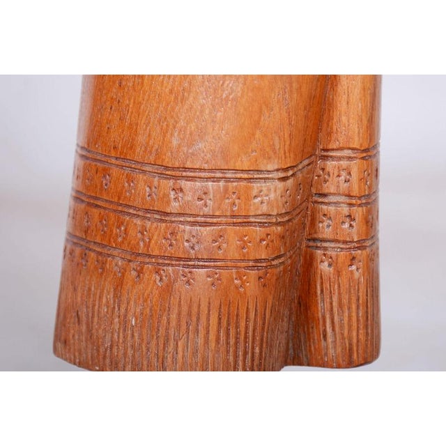 Brown Vintage Asian Sculpture in Lacquered Wood, 1950s For Sale - Image 8 of 12