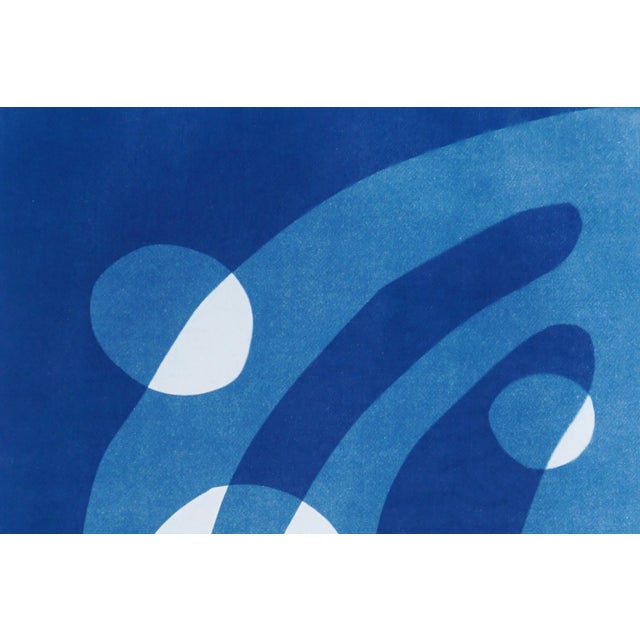 Paper 2024, Modern Landscape Style, Handmade Unique Monotype Cyanotype on Watercolor Paper by Kind of Cyan For Sale - Image 7 of 8