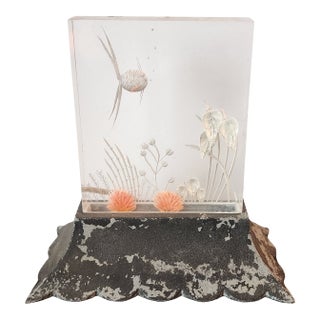 Antique Art-Deco Reverse Worked Illuminated Lucite Fish Bowl Aquarium Night / Accent Light, 1940s For Sale