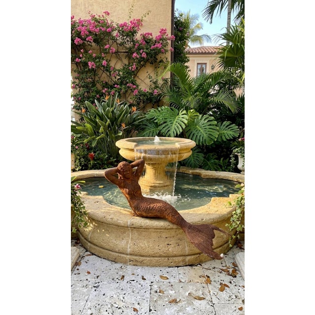 Antique Cast Iron Reclining Mermaid Garden Sculpture For Sale - Image 10 of 12