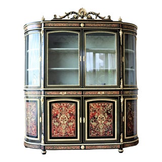 Credenza with Four-Door Boulle Showcase, 1990s For Sale