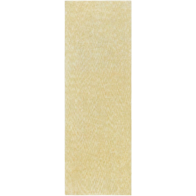 Modern Abstract Solid Pale Sand Silk Runner "Mielgrain" by Doris Leslie Blau For Sale