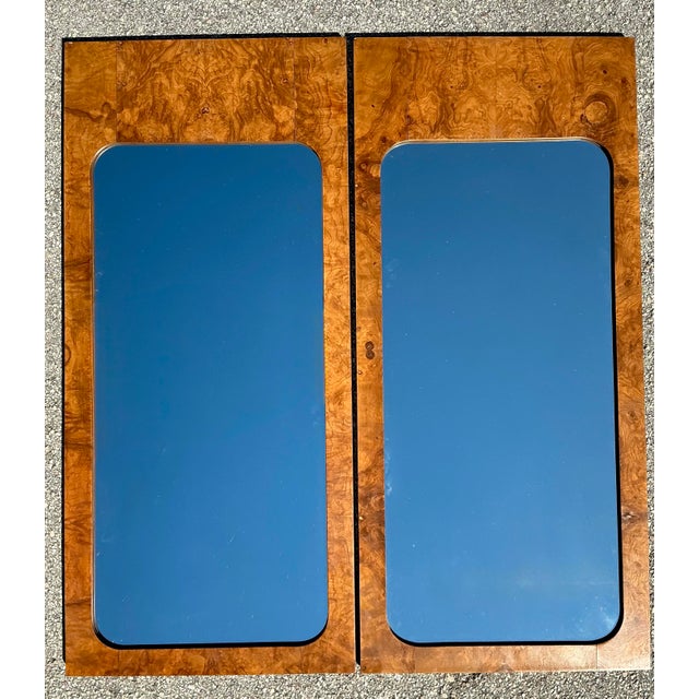 Vintage 70s Burl Wood Mirror - A Pair For Sale - Image 12 of 12