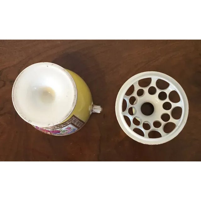 Antique early 19th century London decorated Coalport porcelain bough pot vase and cover. Decorated with a hand painted...