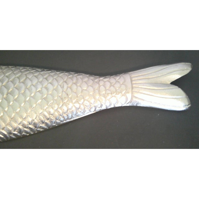 Early 21st Century Vintage Style Silver Metal Fish Wall Hanging Sculpture For Sale - Image 5 of 12