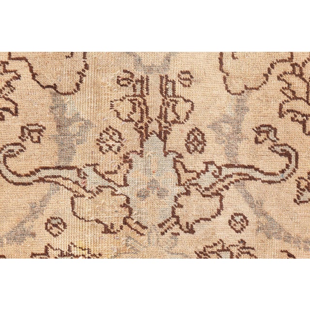 Beige 19th Century Persian Tabriz Brown and Beige Handwoven Wool Rug For Sale - Image 8 of 10