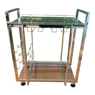 Modern Brass Bar Cart For Sale