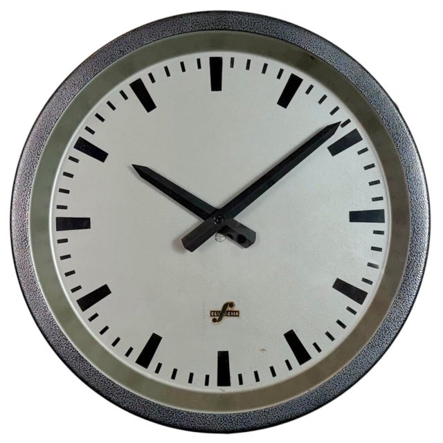 Vintage Industrial Factory Wall Clock from Elfema, 1960s For Sale - Image 17 of 17
