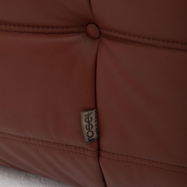 Vintage Ligne Roset Togo 5-Piece Lounge Set in Auburn Leather - Restored & Authentic For Sale - Image 16 of 18