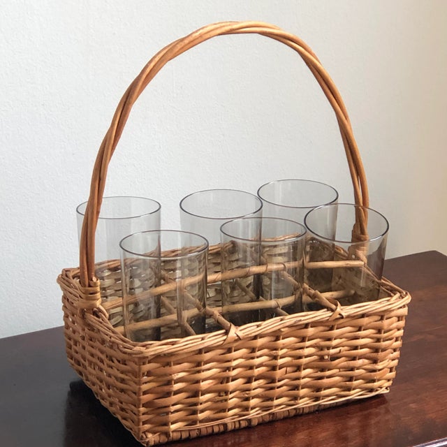 1960s Wicker Drink / Cocktail Caddy For Sale - Image 11 of 12