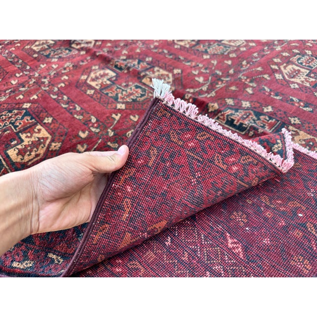 Red Mauri Bokhara Hand-Knotted Wool Rug - 8'8" X 5'6" For Sale - Image 13 of 13
