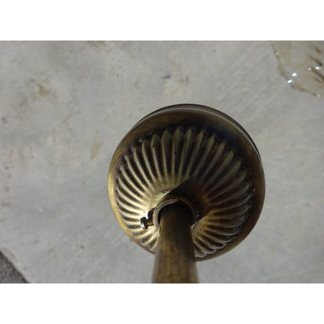 3-Light Chandelier in Wood, Bronze and Glass, 1980s For Sale - Image 10 of 13