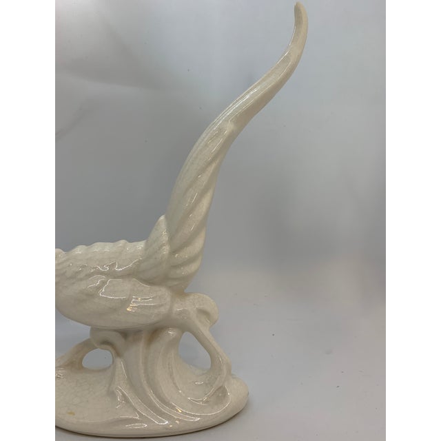 White Mid Century Blanc De Chine Porcelain Peacocks a Pair For Sale - Image 8 of 8