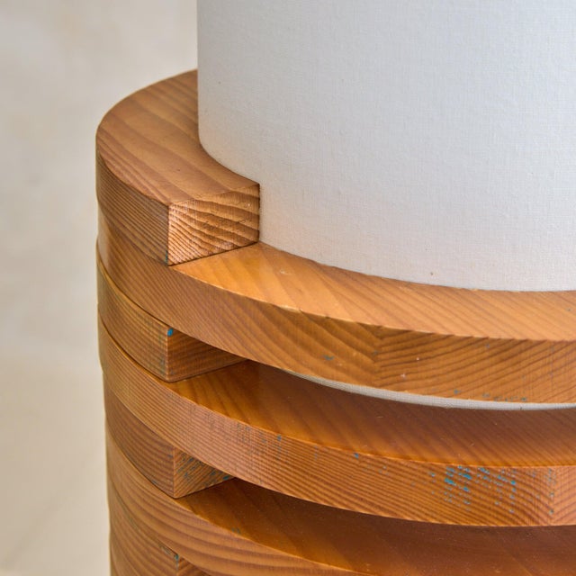 French Stacked Wood Table Lamp, 1970s For Sale In Chicago - Image 6 of 11