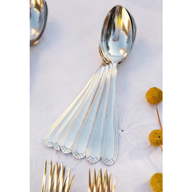 1950s Art Deco French Starter Cutlery Set, 1940s, Set of 24 For Sale - Image 5 of 6