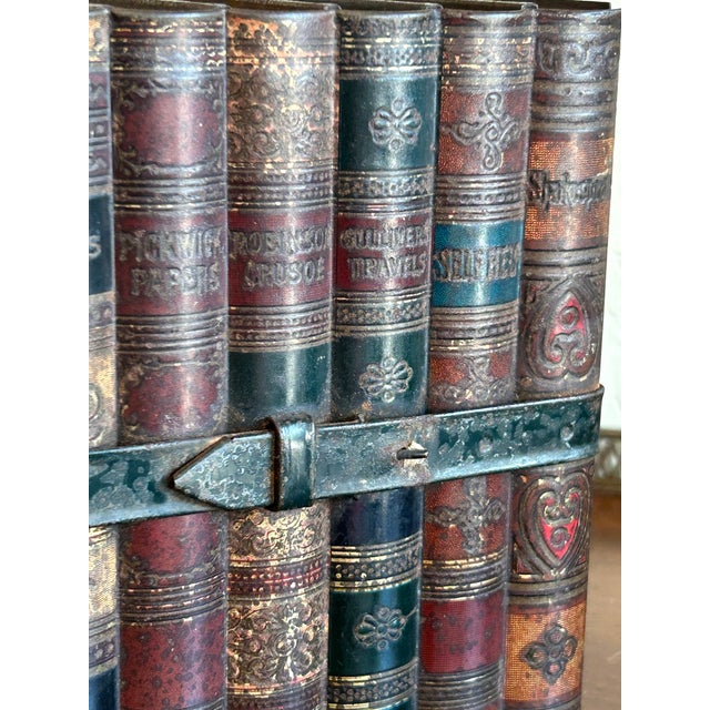 Early 1900s Faux Books Biscuit Tin For Sale - Image 4 of 7