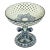 Vintage Mid-Century Modern Bombay Company Blue Reticulated Compote Pedestal Bowl For Sale