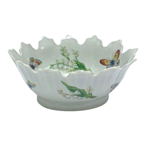Vintage Limoges Floral & Butterfly Bowl