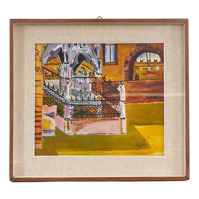 Aligi Panaccio, Composition, 1963, Oil on Panel For Sale