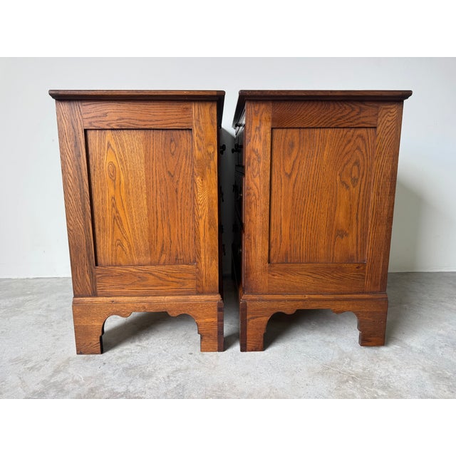 Brown Pair of Drexel Studio Wooden Nightstands With Four Drawers & Pull-Out Tray For Sale - Image 8 of 18