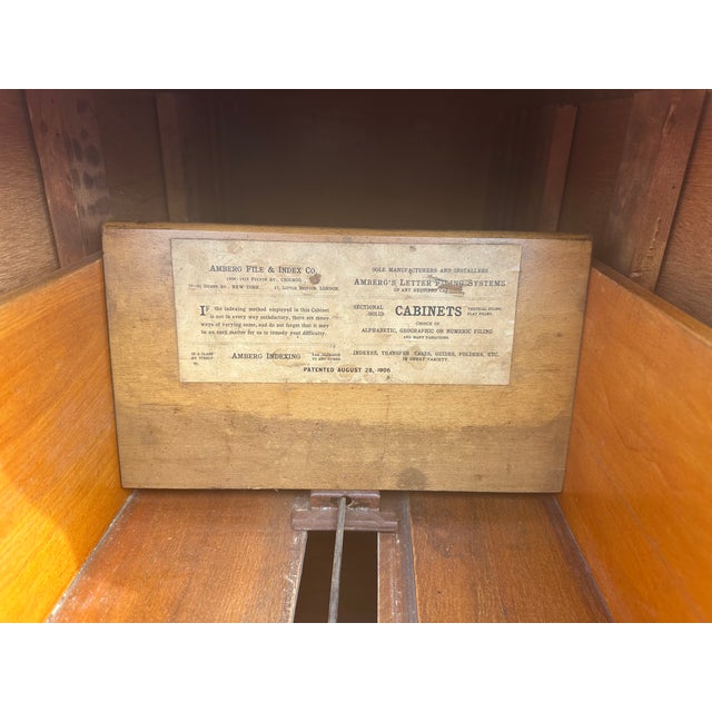 Antique Tiger Oak 4 Drawer Filing Cabinet by Yawman & Frbe MFG Co. For Sale - Image 12 of 17