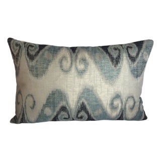 Rectangular Ikat Lumbar Pillow With Feather Down Insert For Sale