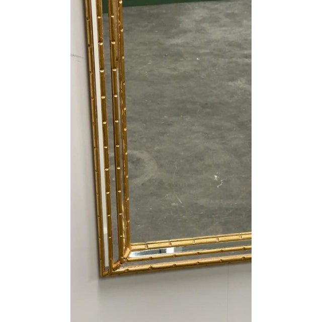 Gilt Faux-Bamboo Wall Mirror, Italy, 1970s For Sale - Image 13 of 14