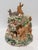 Fitz & Floyd Classic Woodland Springs Majolica Cookie Jar Bunnies Deer Floral Vintage 90s For Sale In Los Angeles - Image 6 of 11
