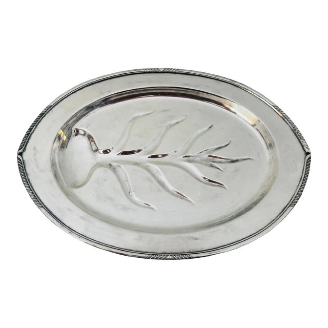 Vintage Wm Rogers & Son Silver Plate Meat Tray For Sale
