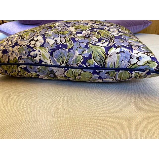 2020s Violet Silk Floral Down Pillow 15" X 18" Lumbar For Sale - Image 5 of 10