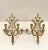 Hollywood Regency Vintage Brass Double Wall Sconces Candle Holders- Set of 2 For Sale - Image 3 of 4