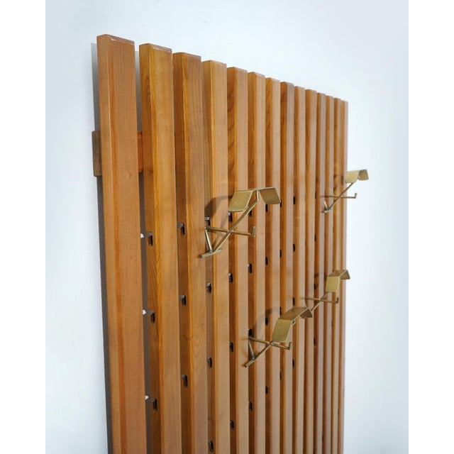 Brown Wall-Mounted Coat Rack by Gianfranco Frattini, 1950s For Sale - Image 8 of 14