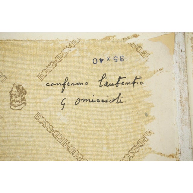 Giovanni Omiccioli, Fregene Beach with Huts, 20th Century, Oil Painting on Cardboard, Framed For Sale - Image 9 of 10