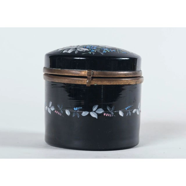 Late 19th Century Late 19th Century French Opaline Enameled Glass Vanity Box For Sale - Image 5 of 9