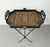 Maitland - Smith Vintage Maitland-Smith Metal, Woven Rattan & Glass Tray Table For Sale - Image 4 of 7