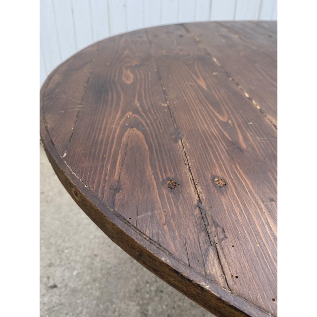 Antique Round Winemaker's Target Folding Table with Tilting Top, 1890s For Sale - Image 15 of 18