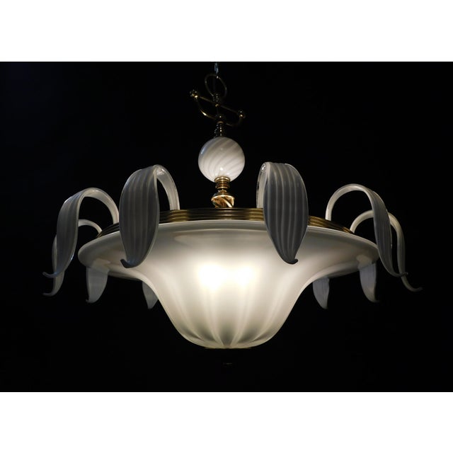 White 1960s Milky White Murano Chandelier For Sale - Image 8 of 10