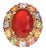 9.61 Carat Natural Fire Opal Multi Color Sapphire Yellow Gold Ring Size 7 For Sale
