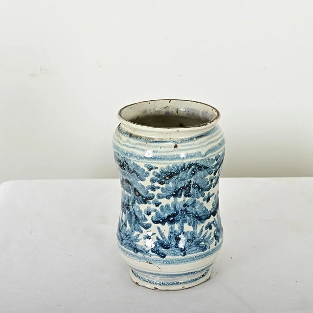 Dimensions: 8 ½” H x 5 ½” W x 5 ½” D Italian faience 18th century apothecary/pharmacy jar. The practice of healthcare and...