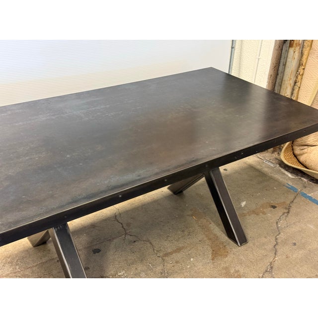Gray Bid Daddy's Antique Metal Dining Table For Sale - Image 8 of 12