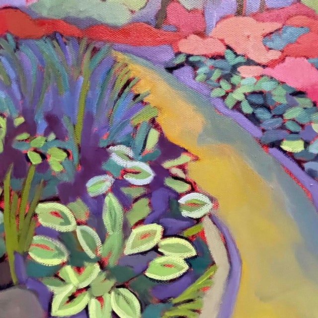 Modern "The Secret Path" – Vibrant Contemporary Original Expressionist Garden Landscape Oil Painting For Sale - Image 3 of 7
