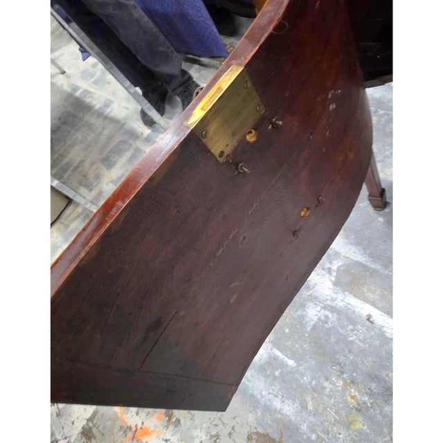 English George III Hepplewhite Serpentine Mahogany Sideboard W/Solid Slab Top Faux Drawer Fronts, Concealed Twin Cabinets & Side Access Door,1790–1805 For Sale In Washington DC - Image 6 of 18