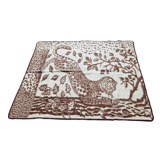 Vintage Wool Tiger Blanket Safari Style For Sale
