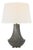 Thomas O'Brien by Visual Comfort Signature Kefi 25" Table Lamp in Dark Travertine with Linen Shade For Sale