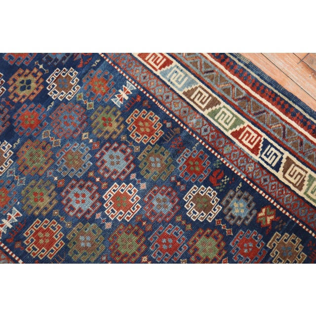 Blue Antique Caucasian Kuba Rug - 3'5" x 5' For Sale - Image 12 of 18